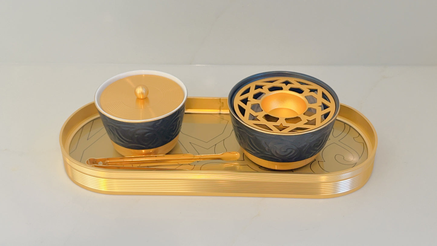 Luxury Incense Burner Set Matte Black