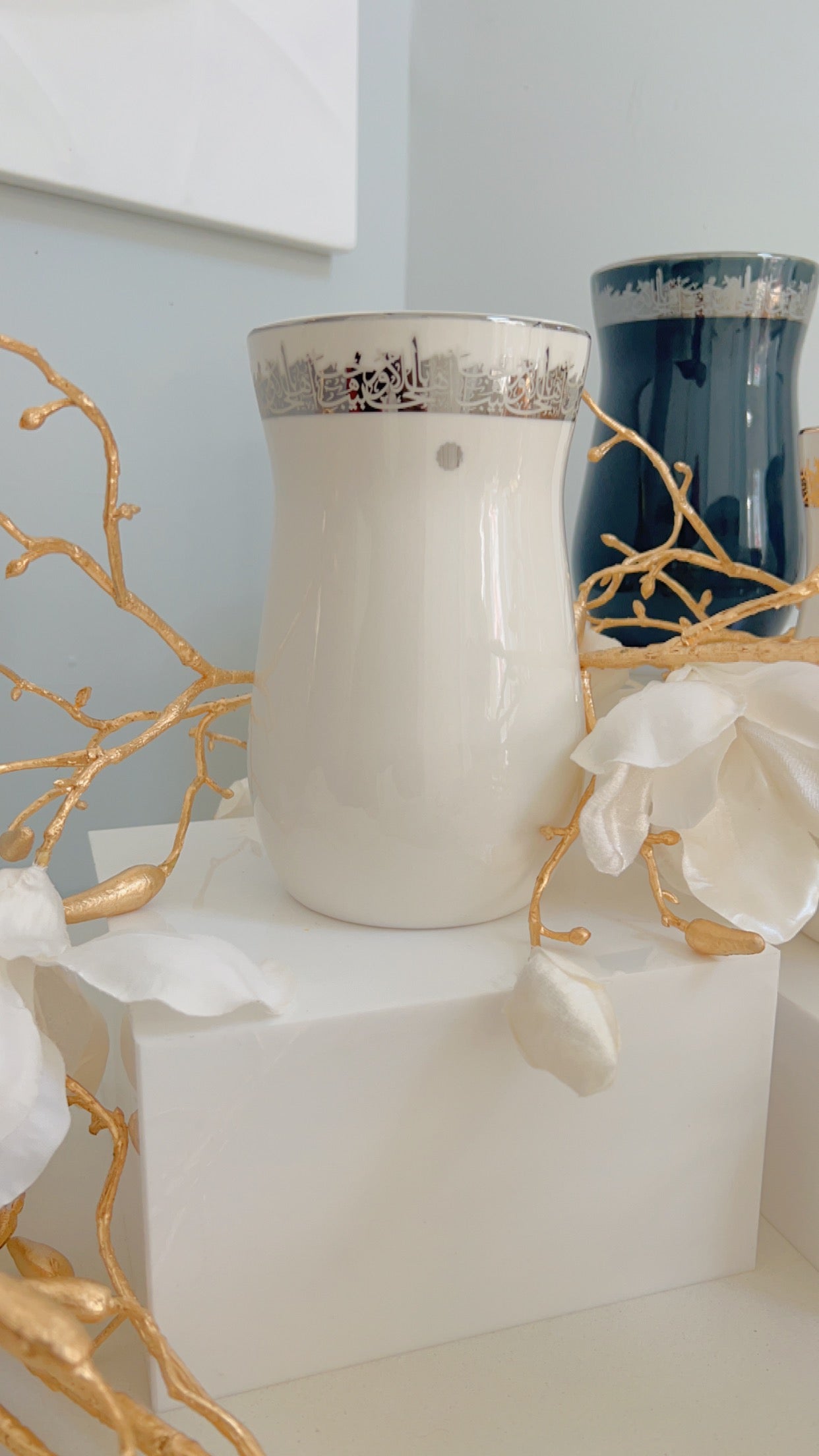 Incense Burner White & Silver