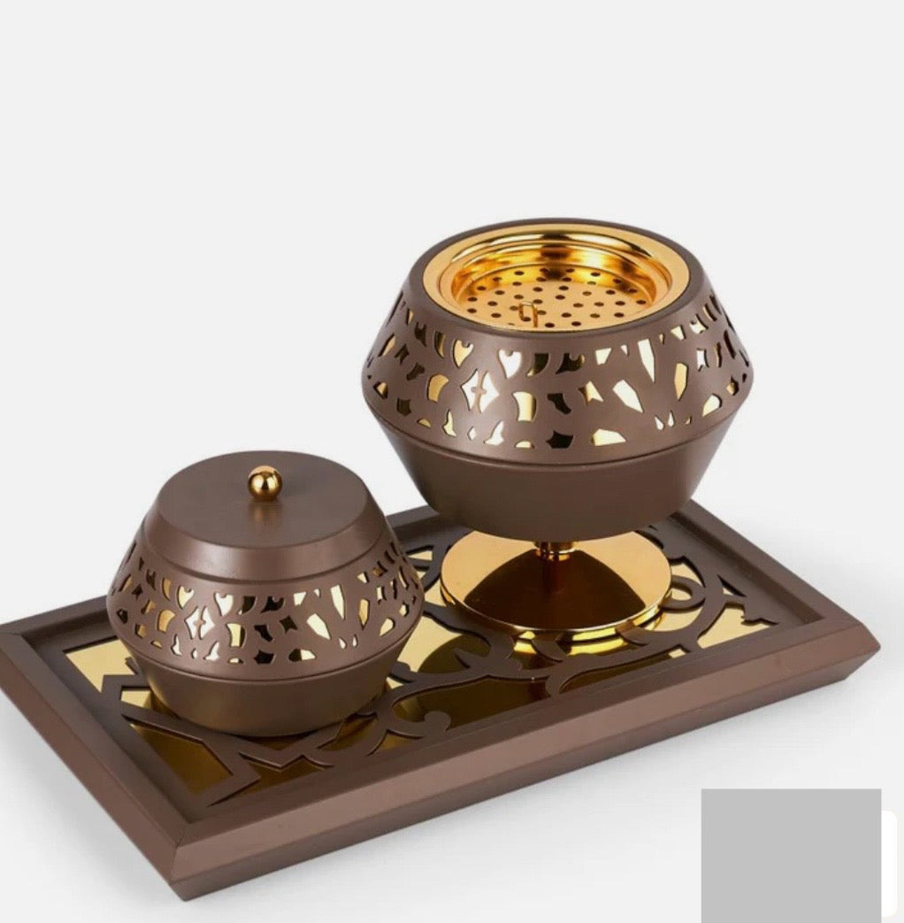 Luxury Incense Burner Brown &Gold