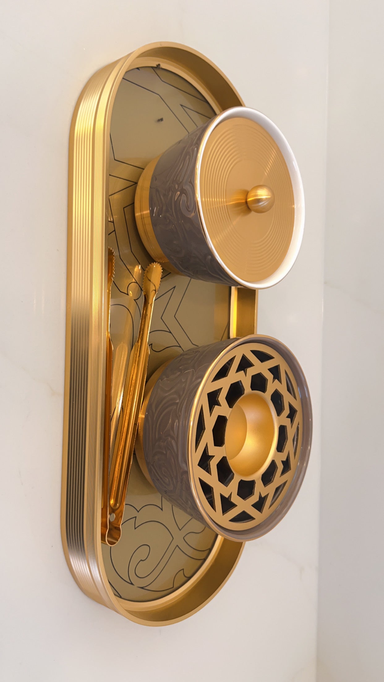 Luxury Incense Burner Set Glossy Brown