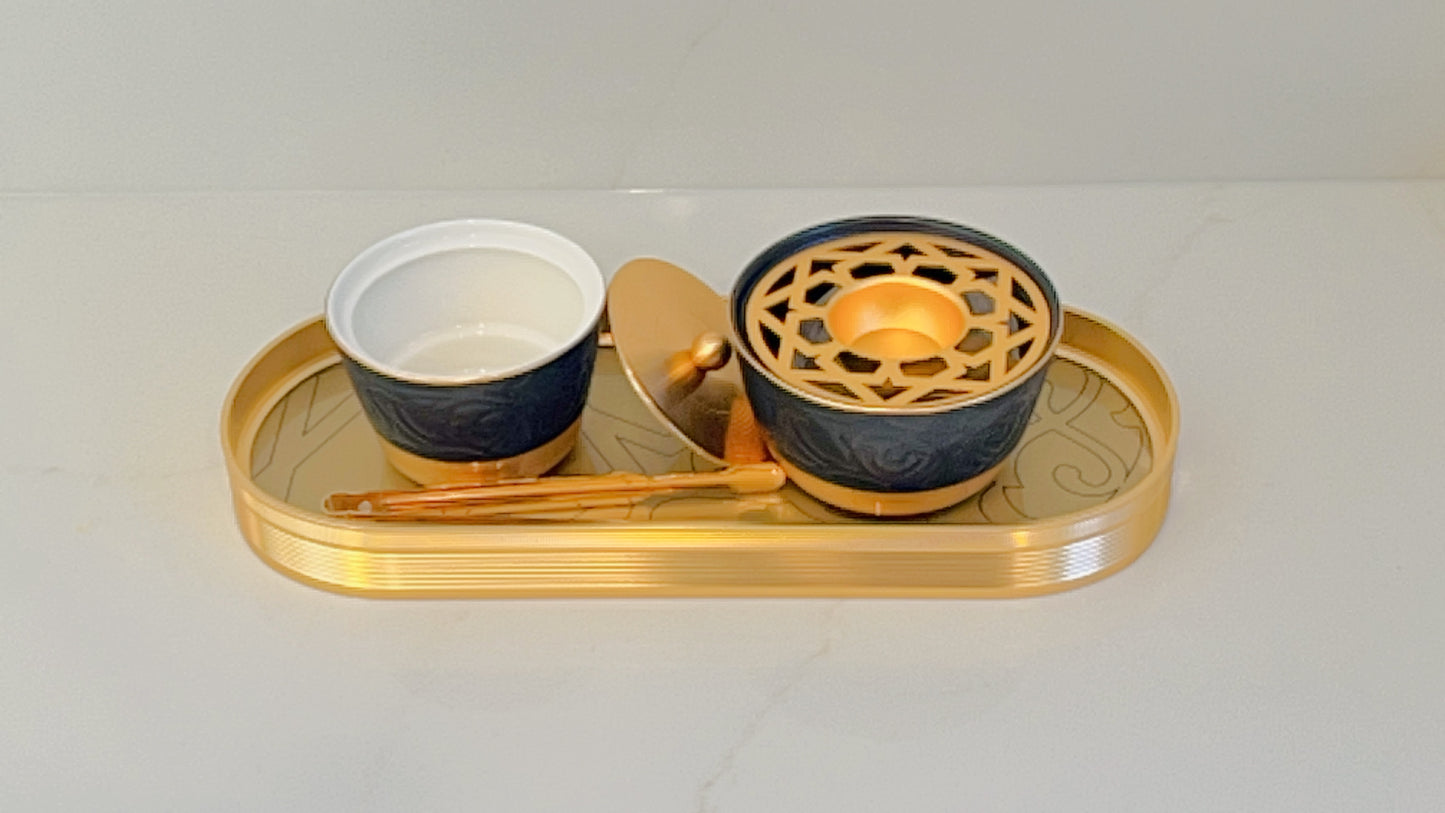 Luxury Incense Burner Set Matte Black