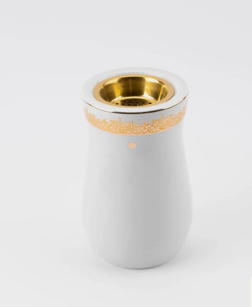 Incense Burner White & Gold