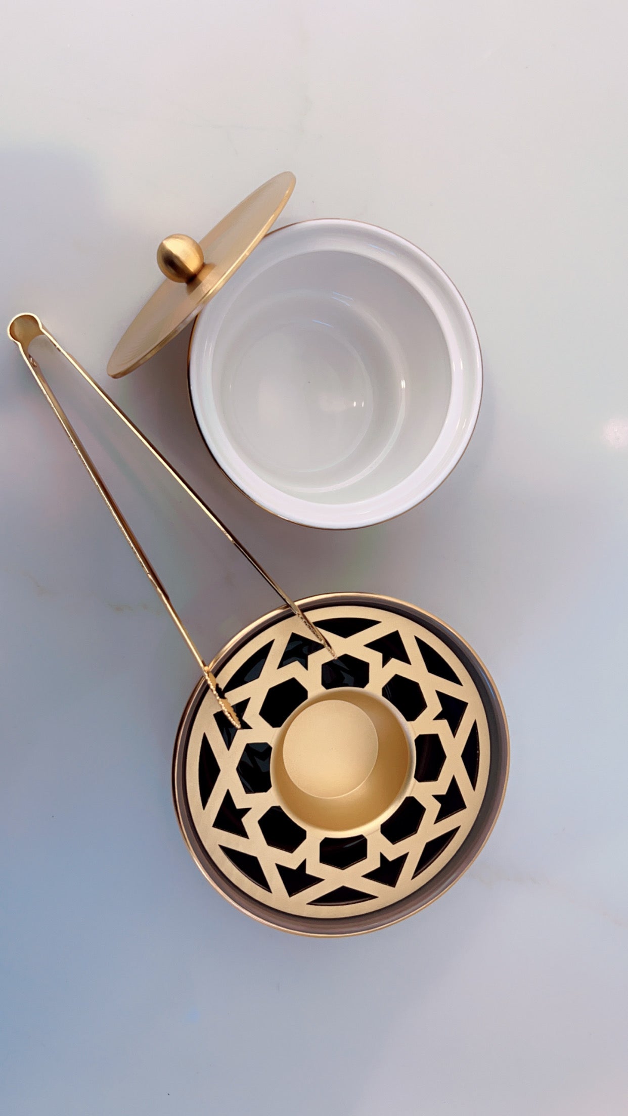 Luxury Incense Burner Set Glossy Brown