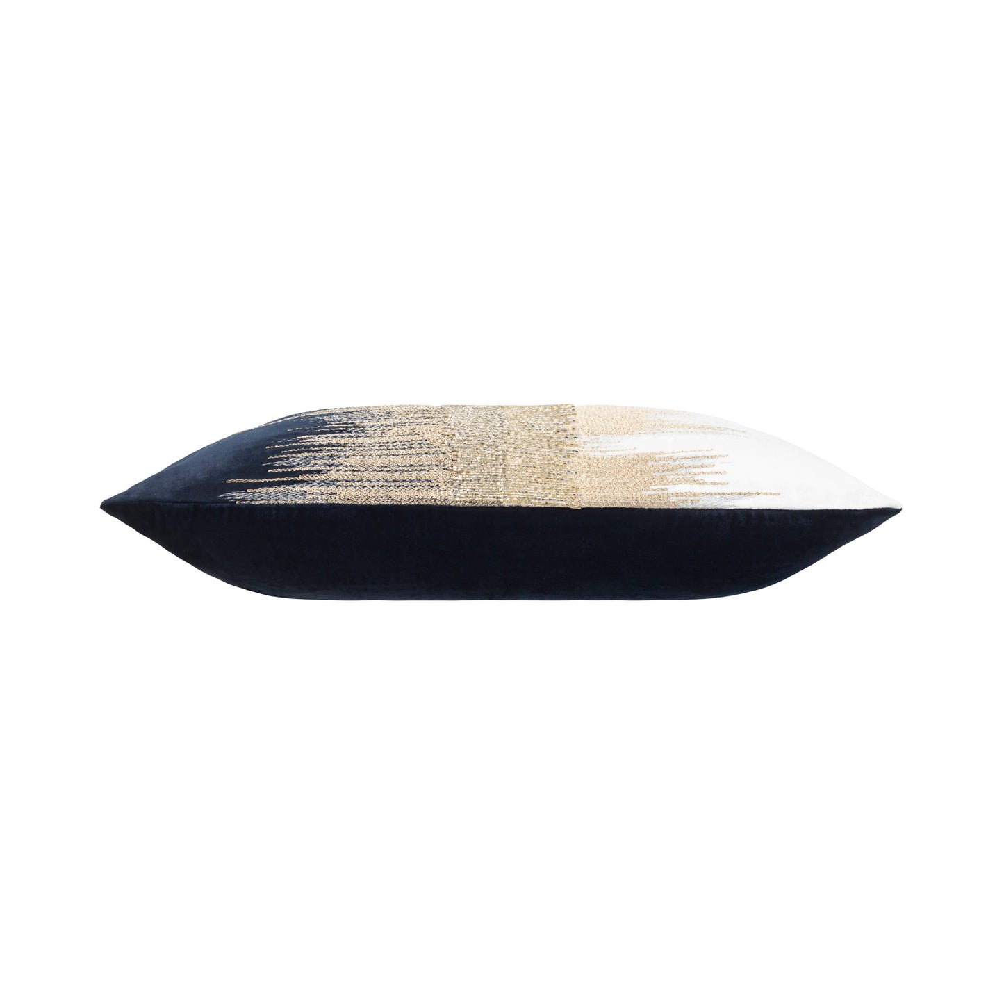 Mira Ivory Navy Velvet Lumbar Pillow