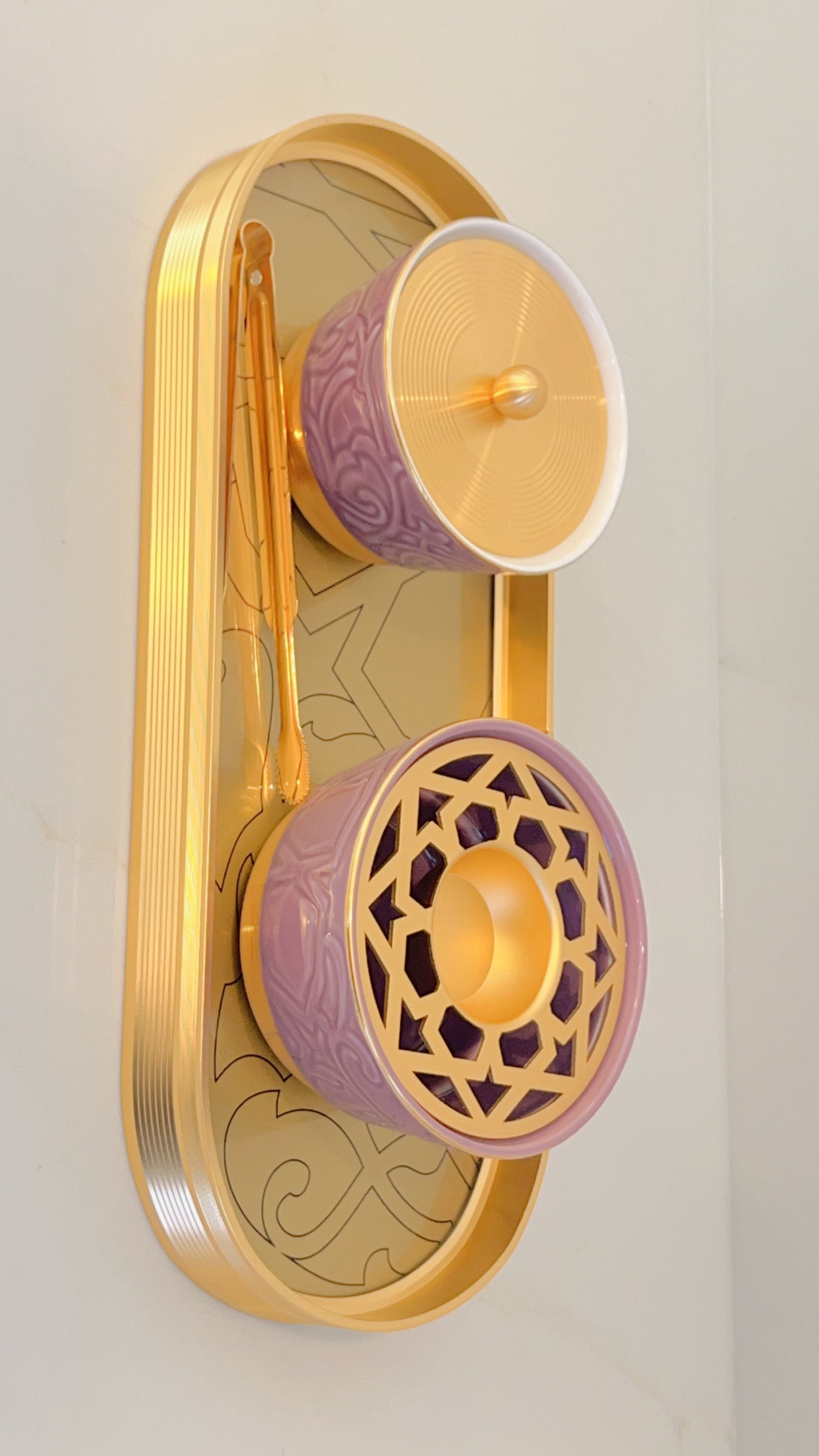 Luxury Incense Burner Set Glossy Purple