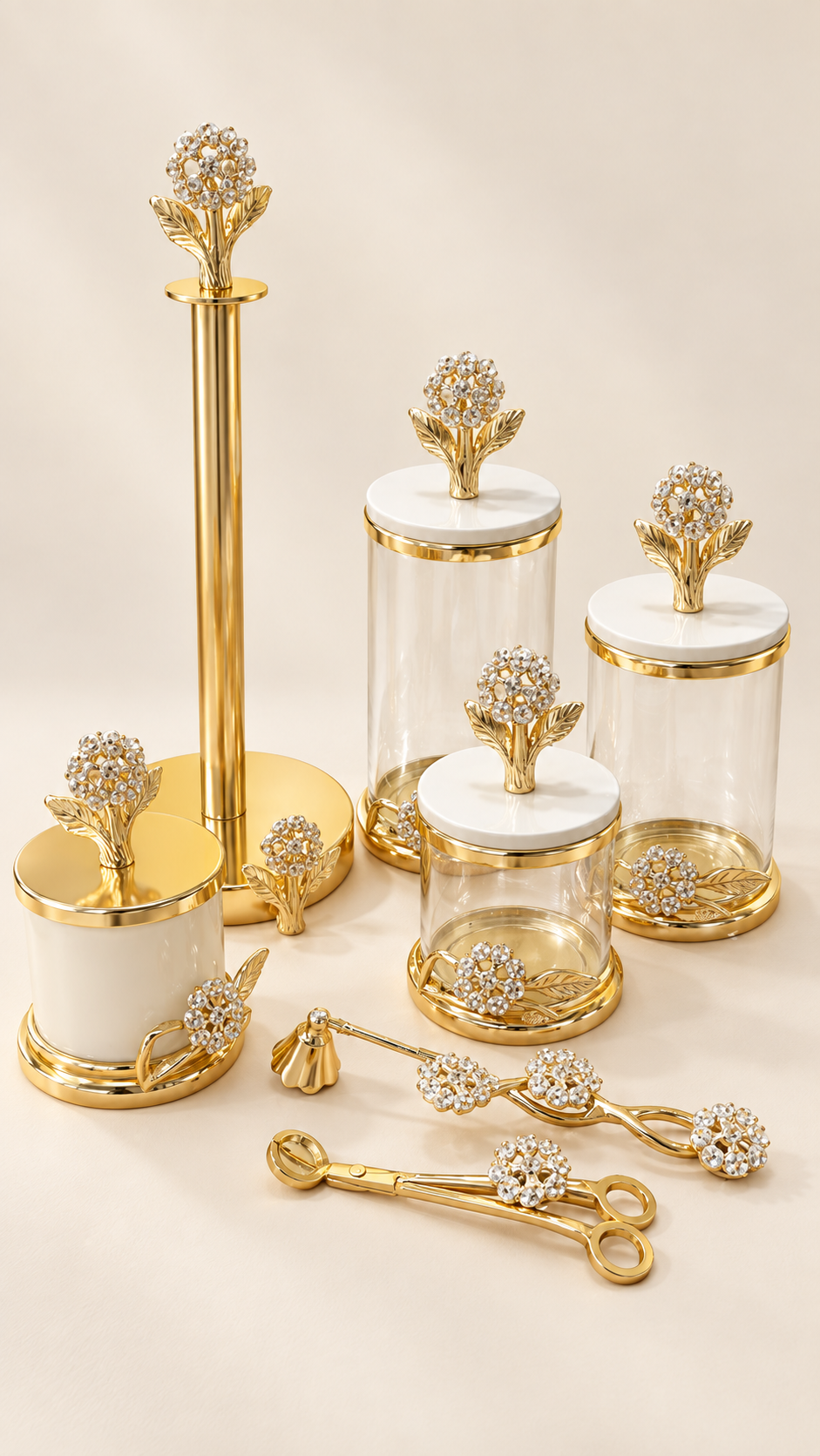 Stella Crystal Bloom Kitchen and Candle Care Set, 7 Piece