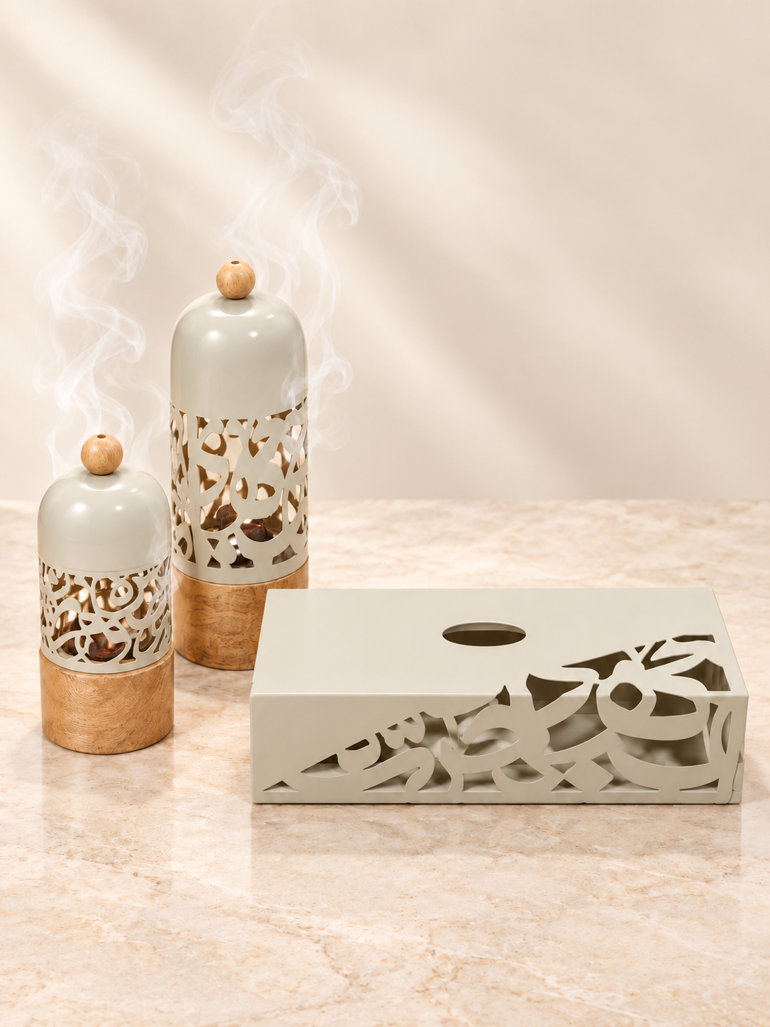 Ivory Harmony Bakhoor Burner & Tissue Holder Set
