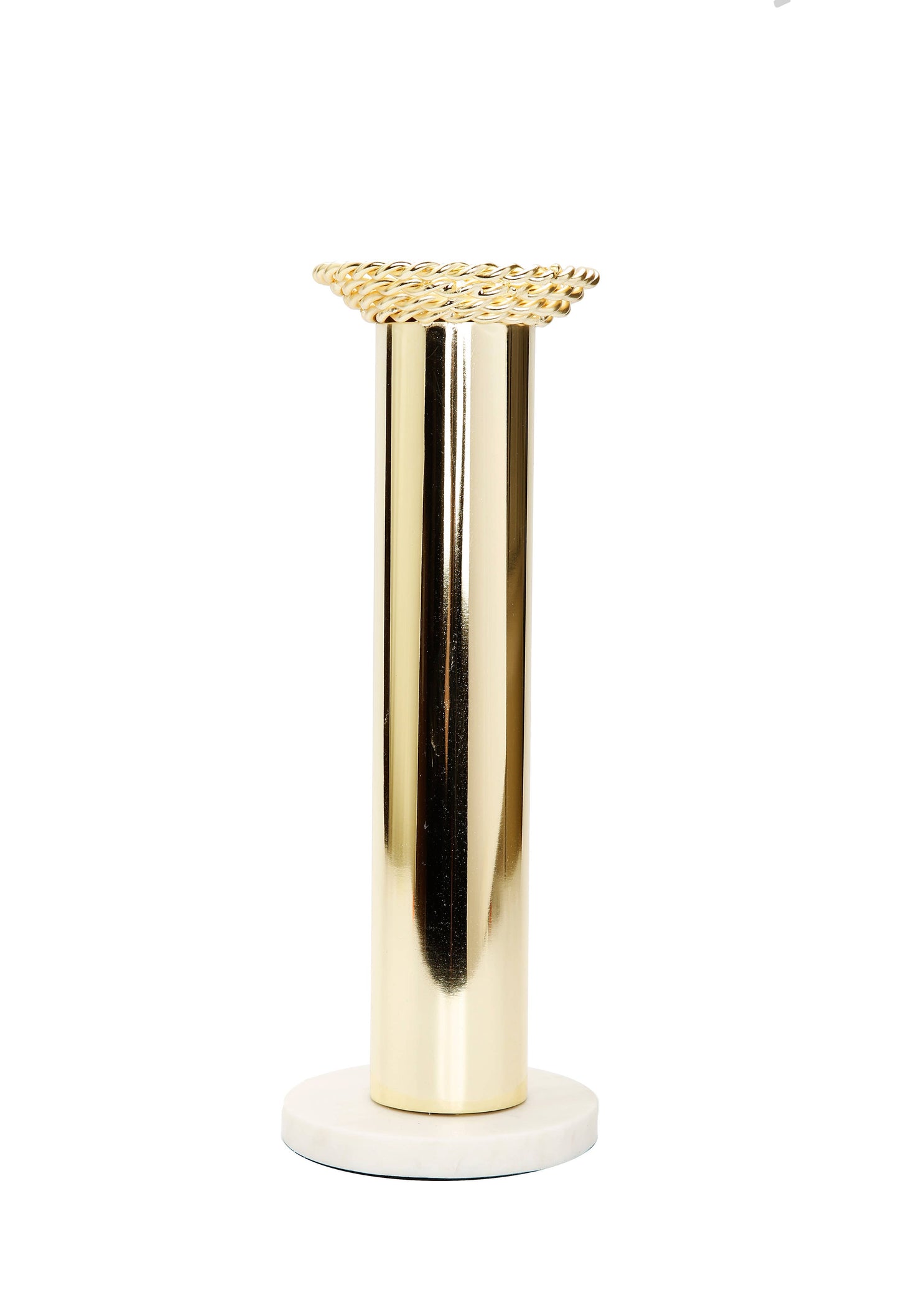 Gold Taper Candle Holder on Marble Base