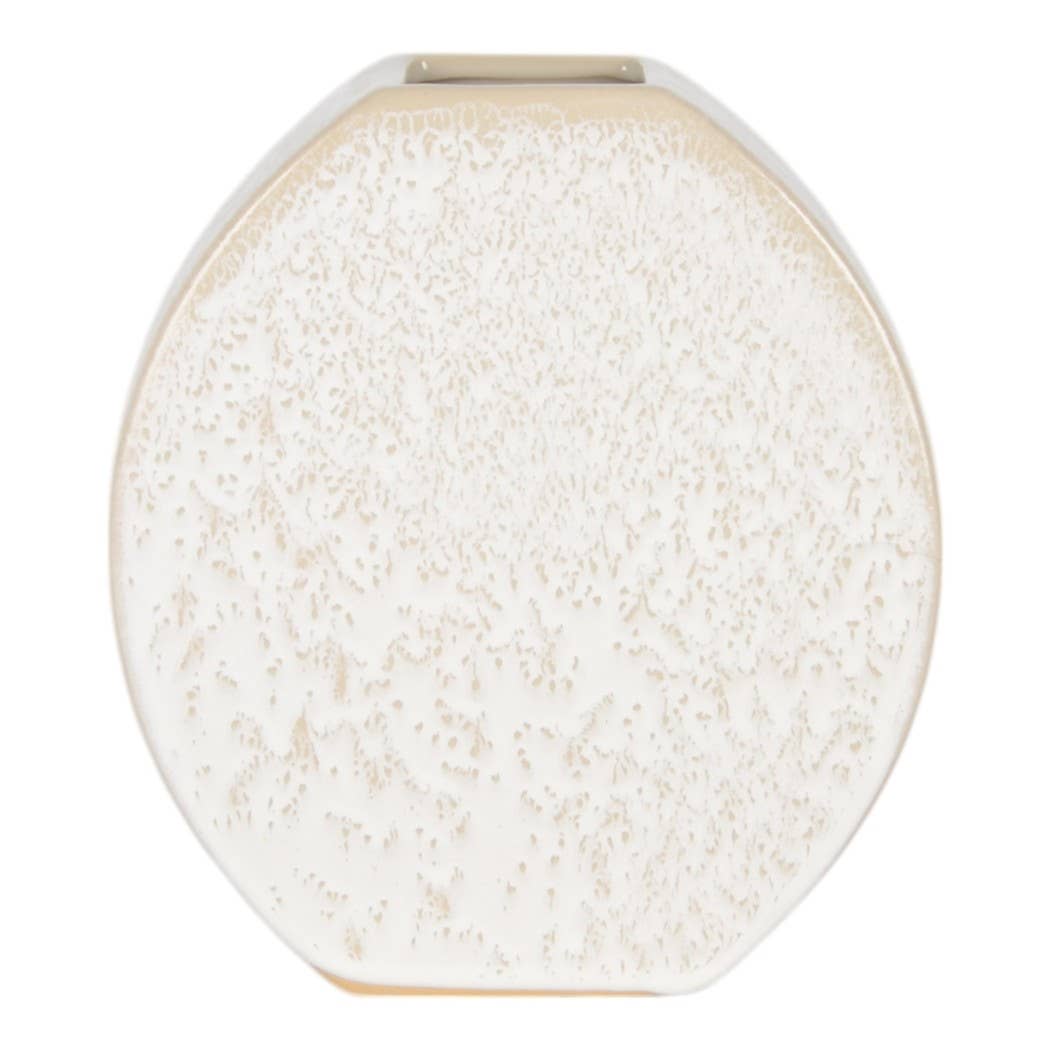 Decorative Vase - White Ceramic Organic Pattern, 10 in.