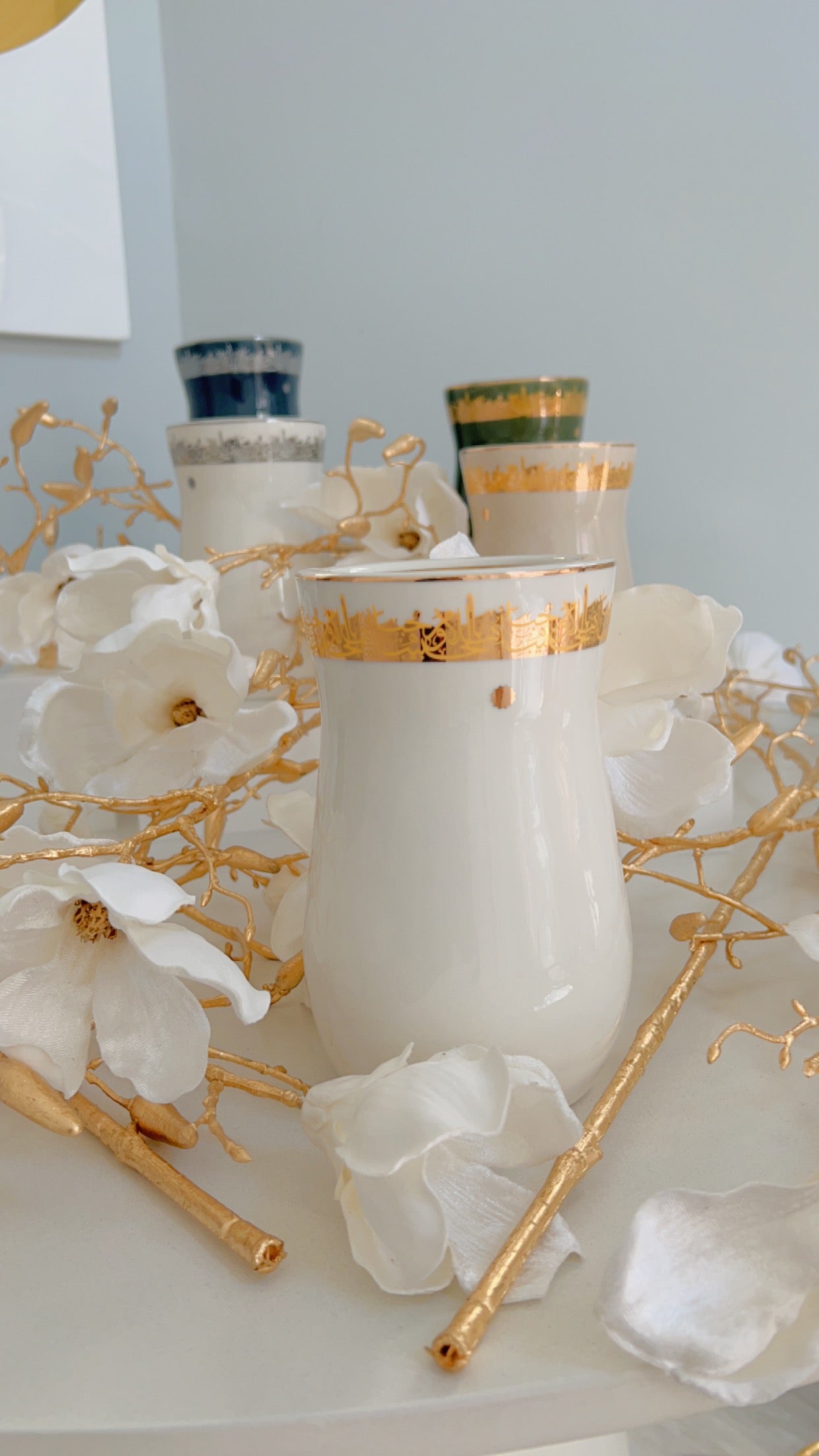 Incense Burner White & Gold