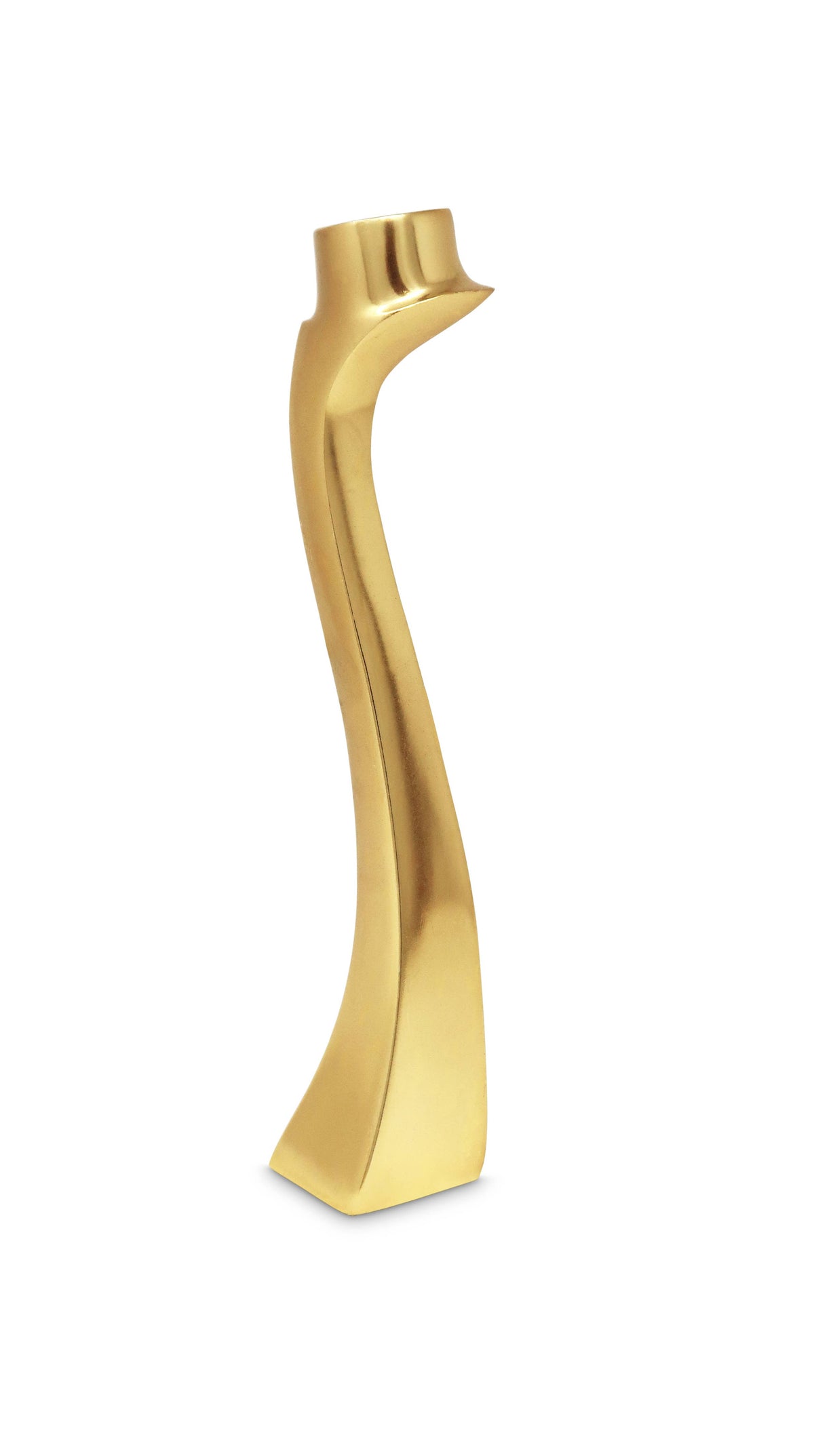 Set of 2 Gold Dimensional Taper Candle Holders