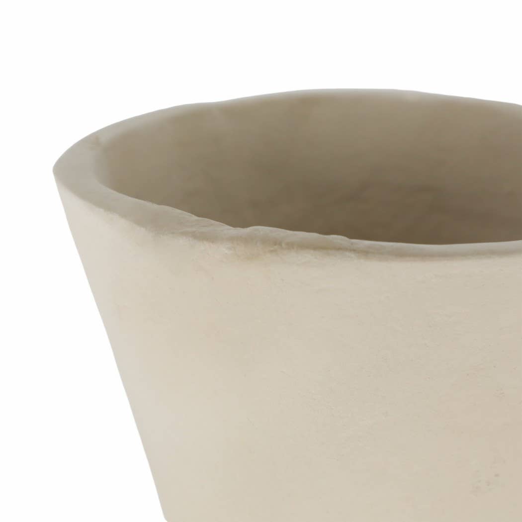 Decorative Vase - Ivory Ceramic Looped Handles, 18 in.