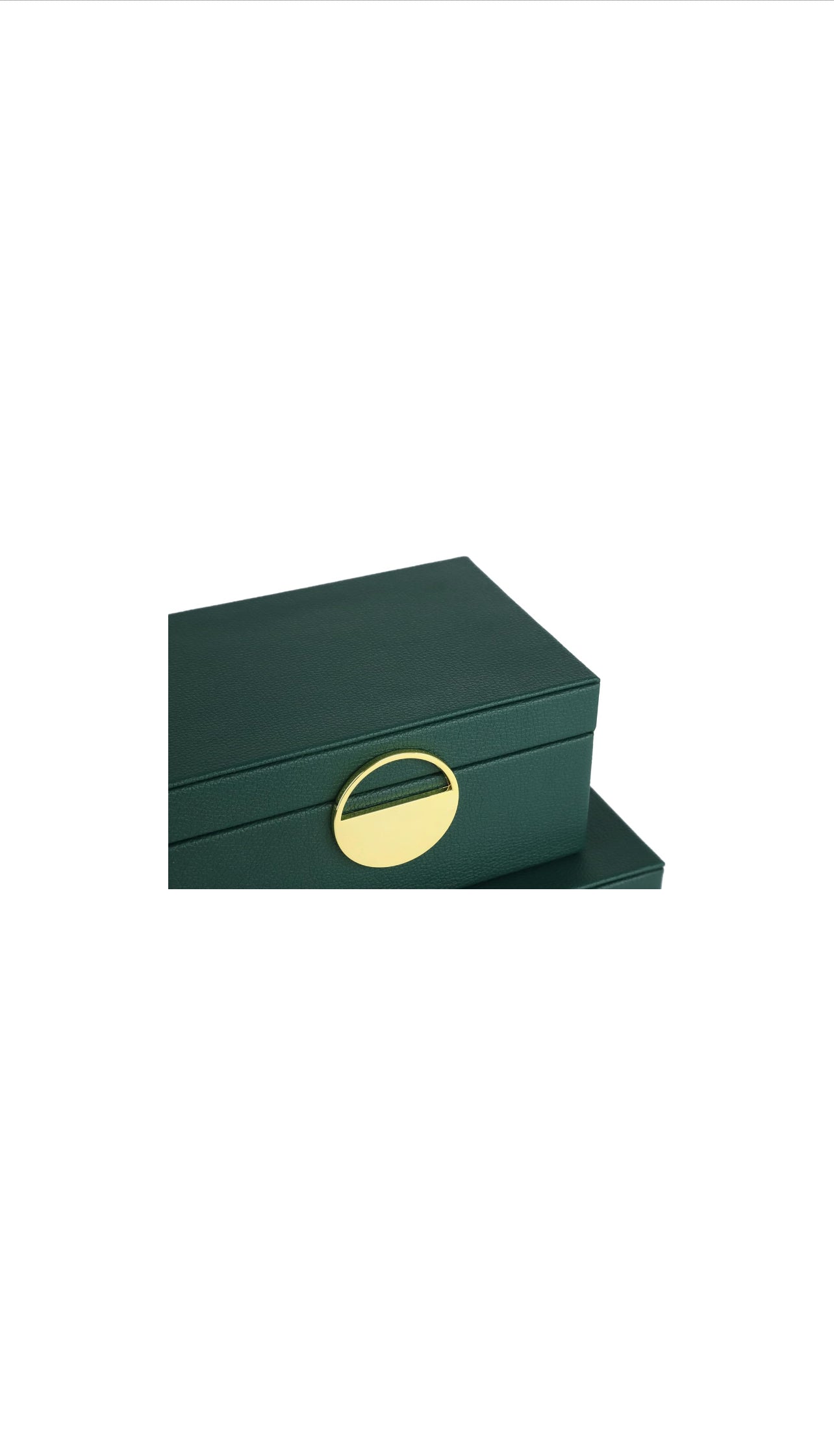 Green Faux Leather Decorative Boxes set of 2