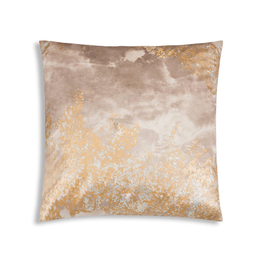 Zen Gold Silver Velvet Printed  Pillow