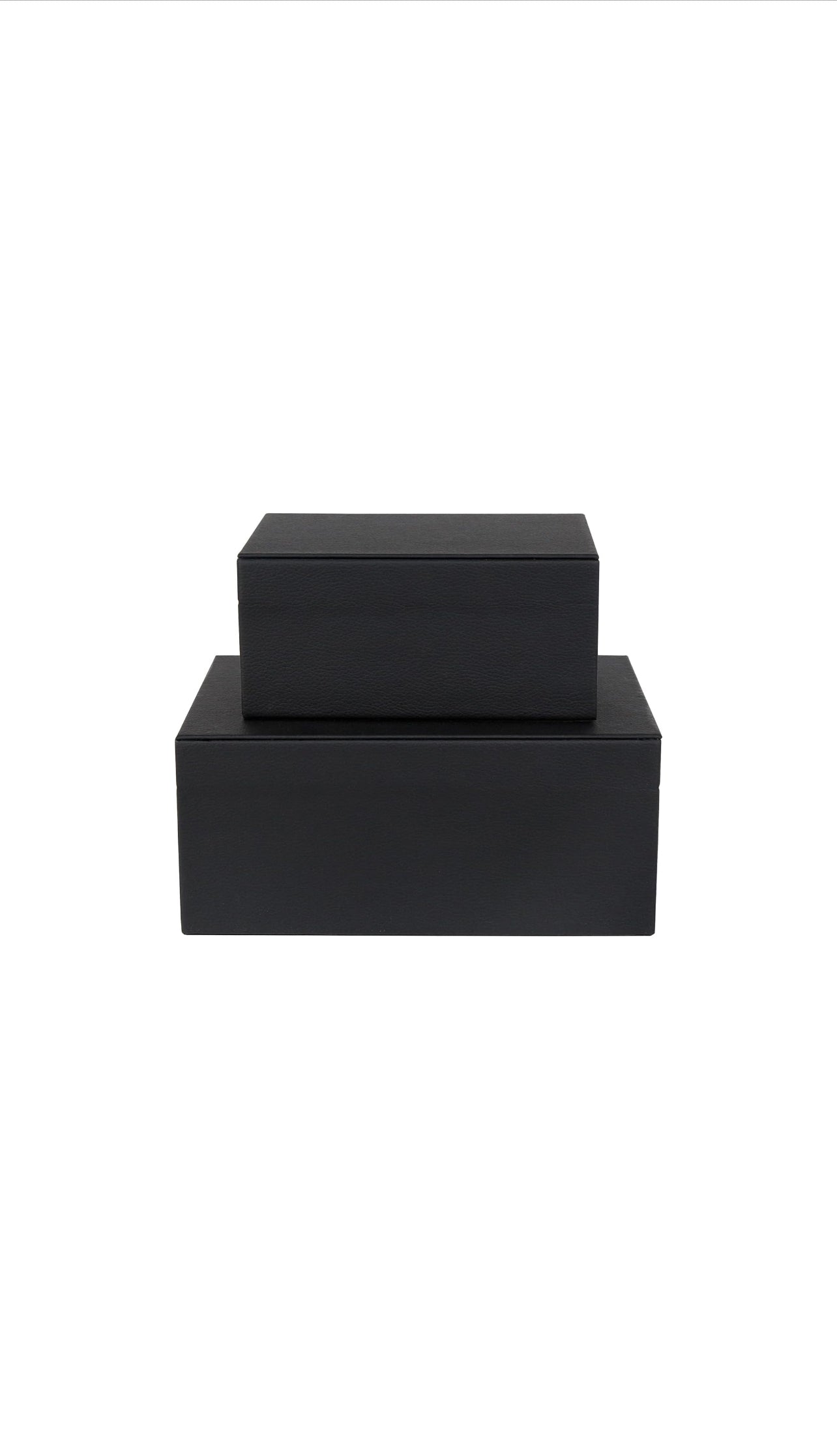 Black Faux Leather Decorative Boxes set of 2