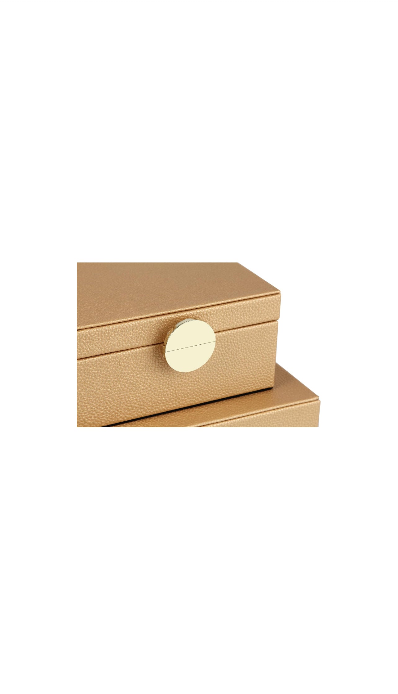 Gold Faux Leather Decorative Boxes set of 2