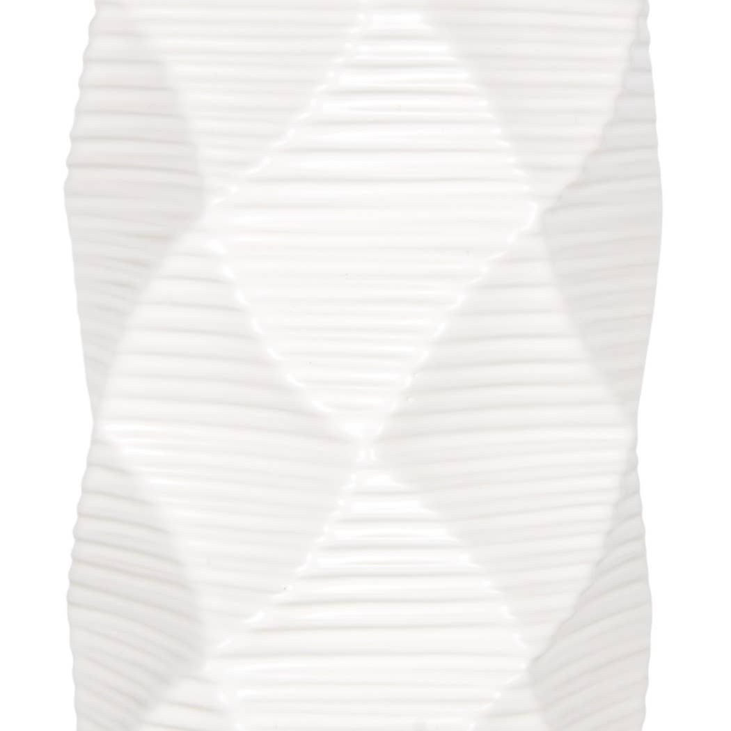 Decorative Jars Set of 2 - White Ceramic Pattern, 10/13 in.