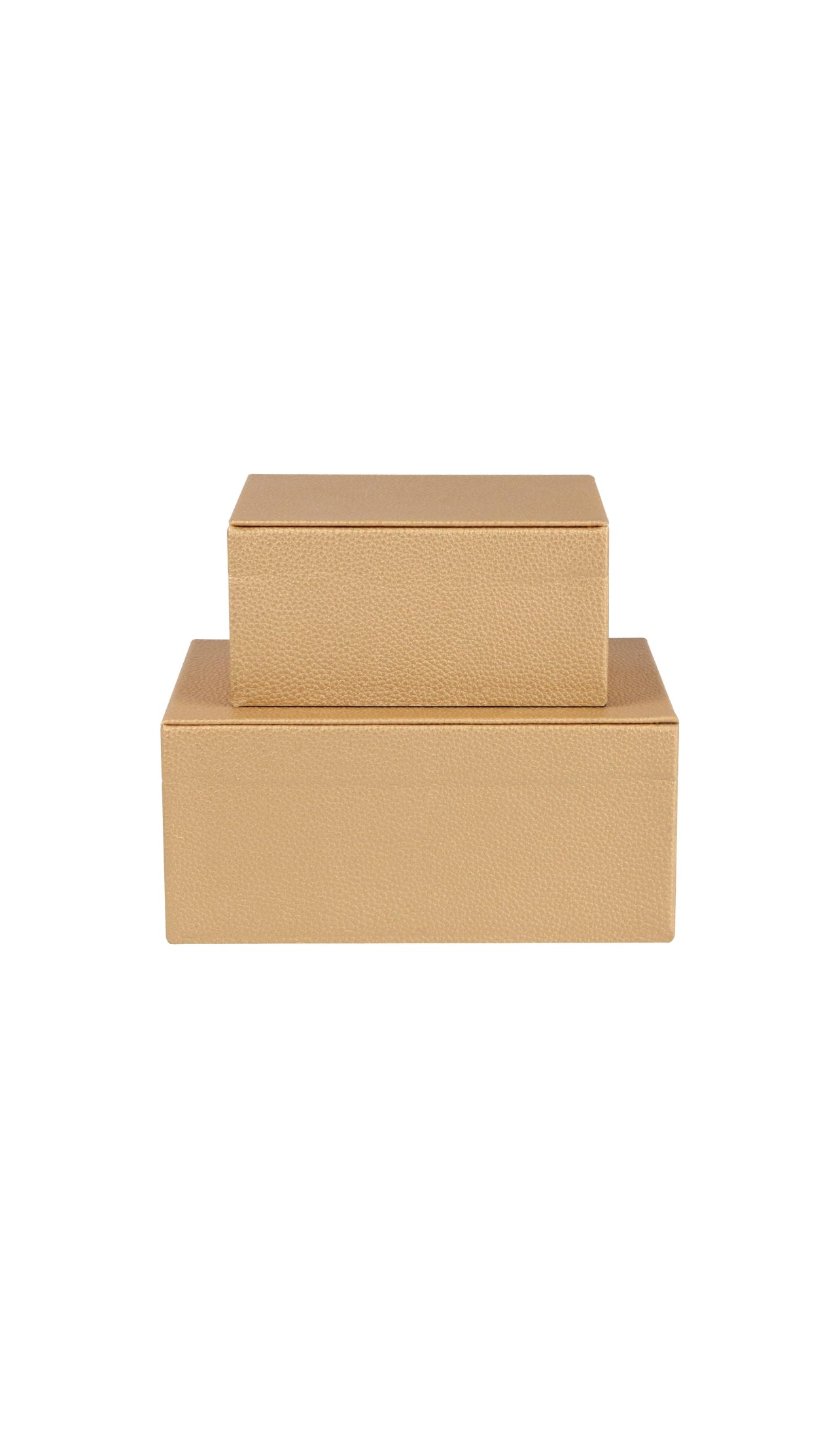 Gold Faux Leather Decorative Boxes set of 2