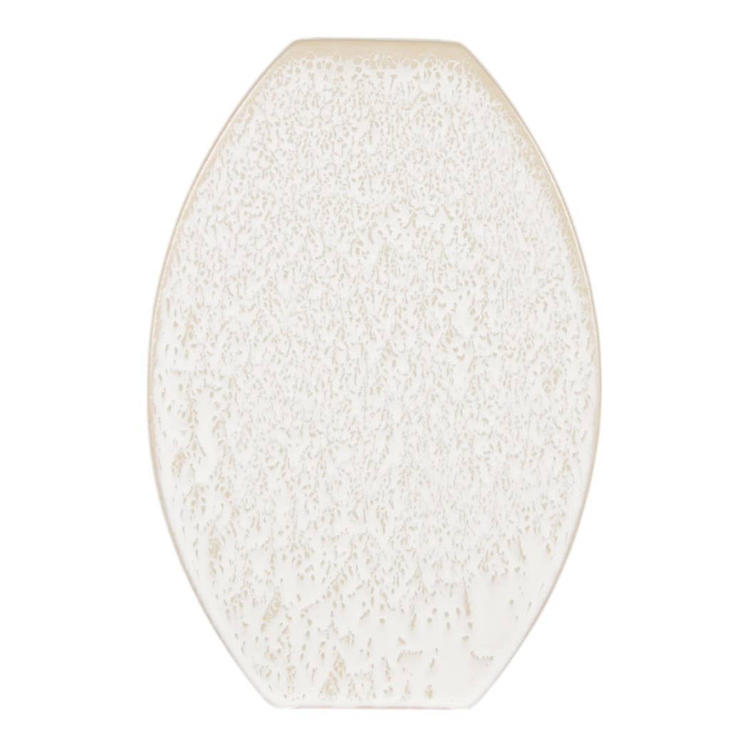 Decorative Vase - White Ceramic Textured Detailing, 15 in.