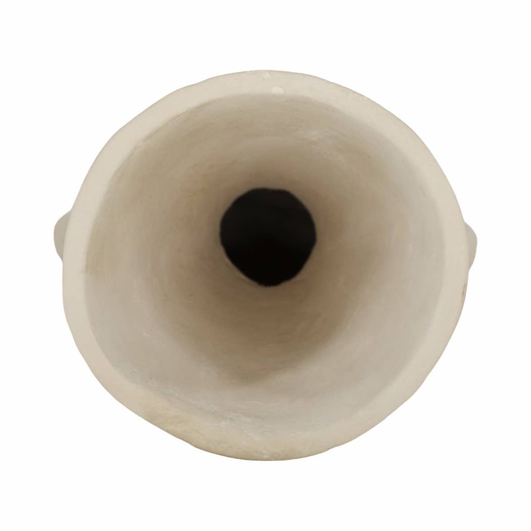 Decorative Vase - Ivory Ceramic Looped Handles, 18 in.