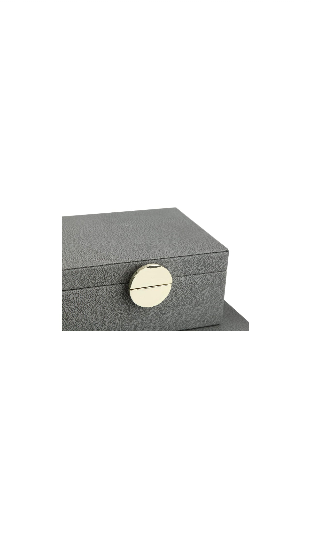 Grey Faux Leather Decorative Boxes set of 2