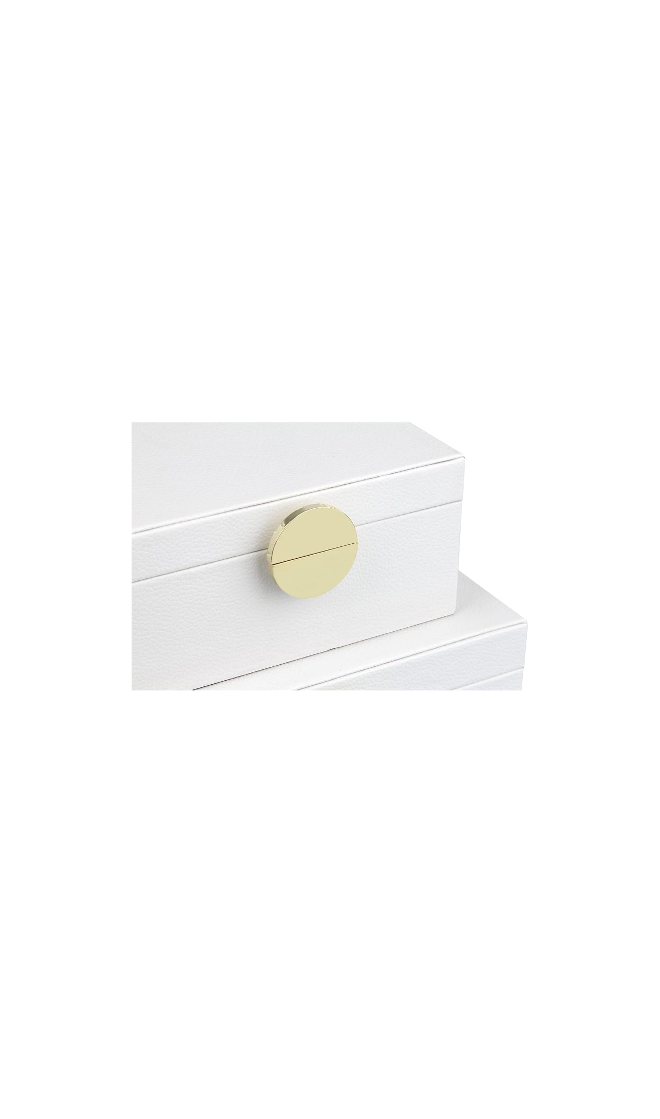 White Faux Leather Decorative Boxes set of 2