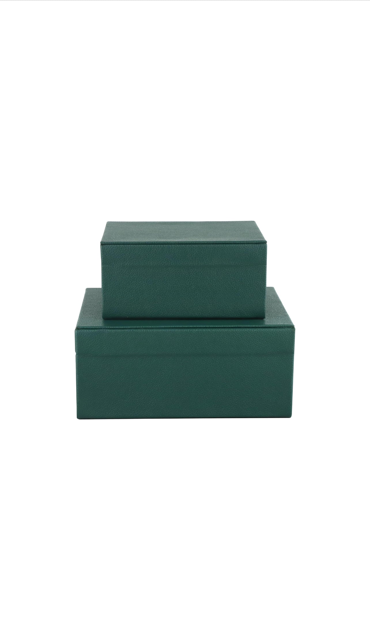 Green Faux Leather Decorative Boxes set of 2