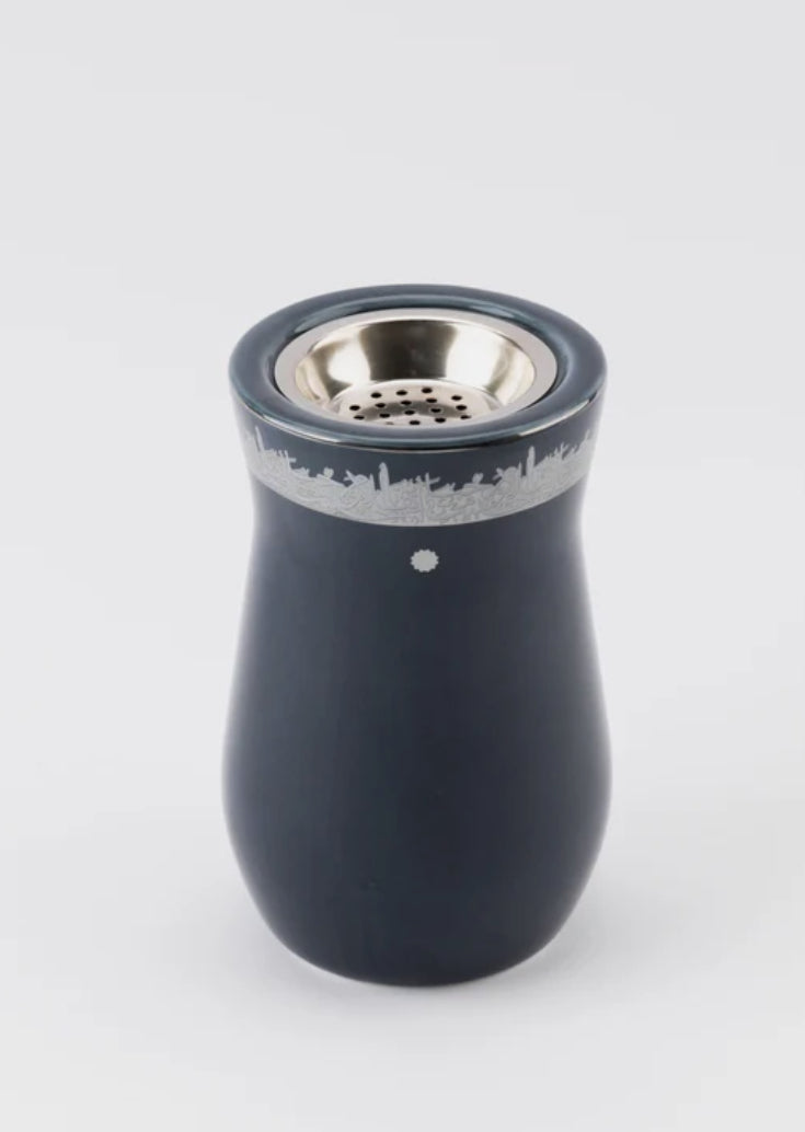 Incense Burner Dark Blue & Silver