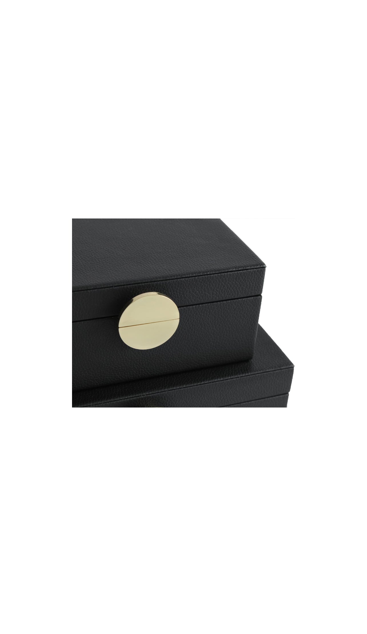 Black Faux Leather Decorative Boxes set of 2