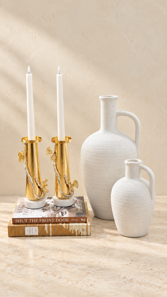 Aurelia Gold Butterfly Candle Holders, Set of 2