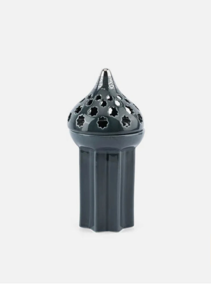 Incense Burner Dark Blue & Silver