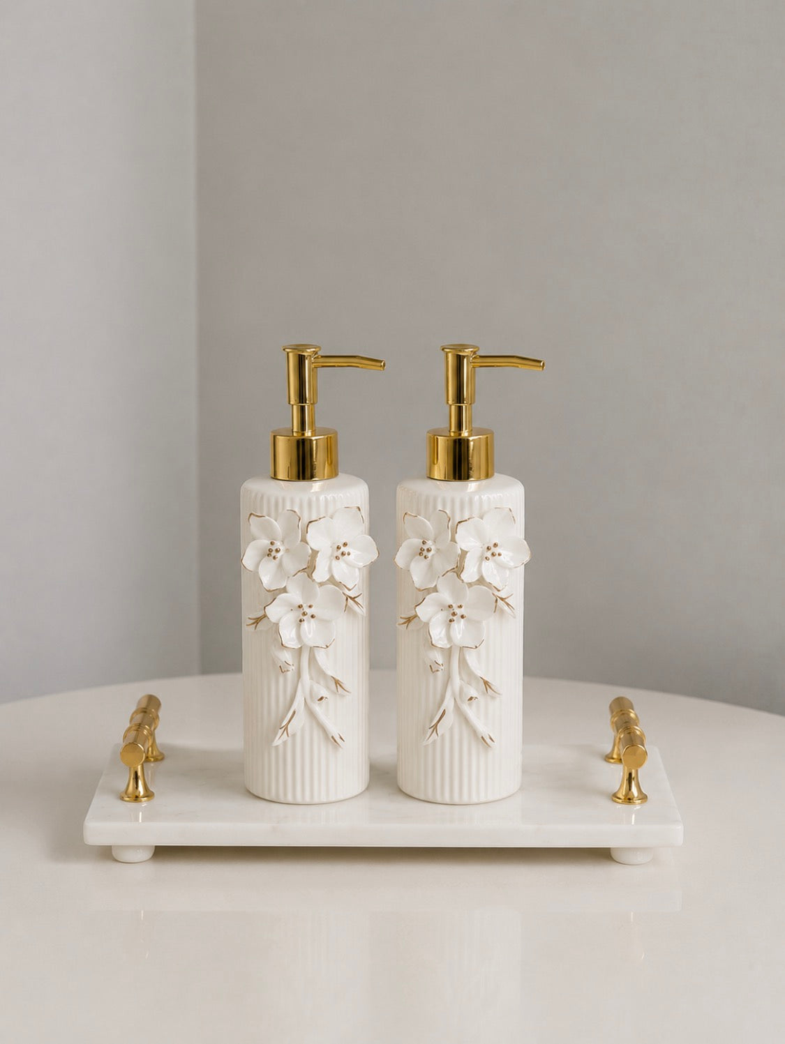 Handmade Ceramic Flower Soap Dispenser