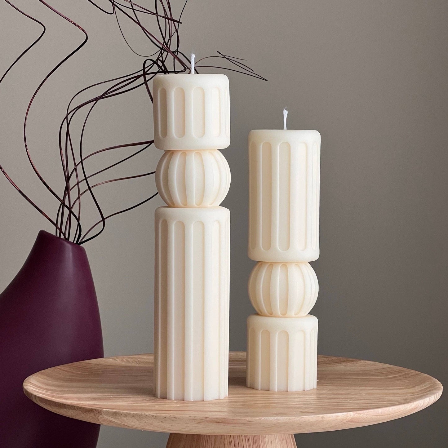 Roman Tall Pillar Candle Set