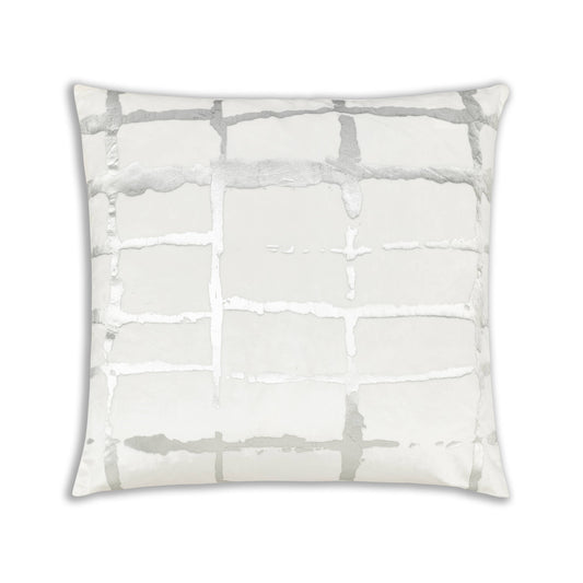 Oslo White SIlver Velvet Pillow