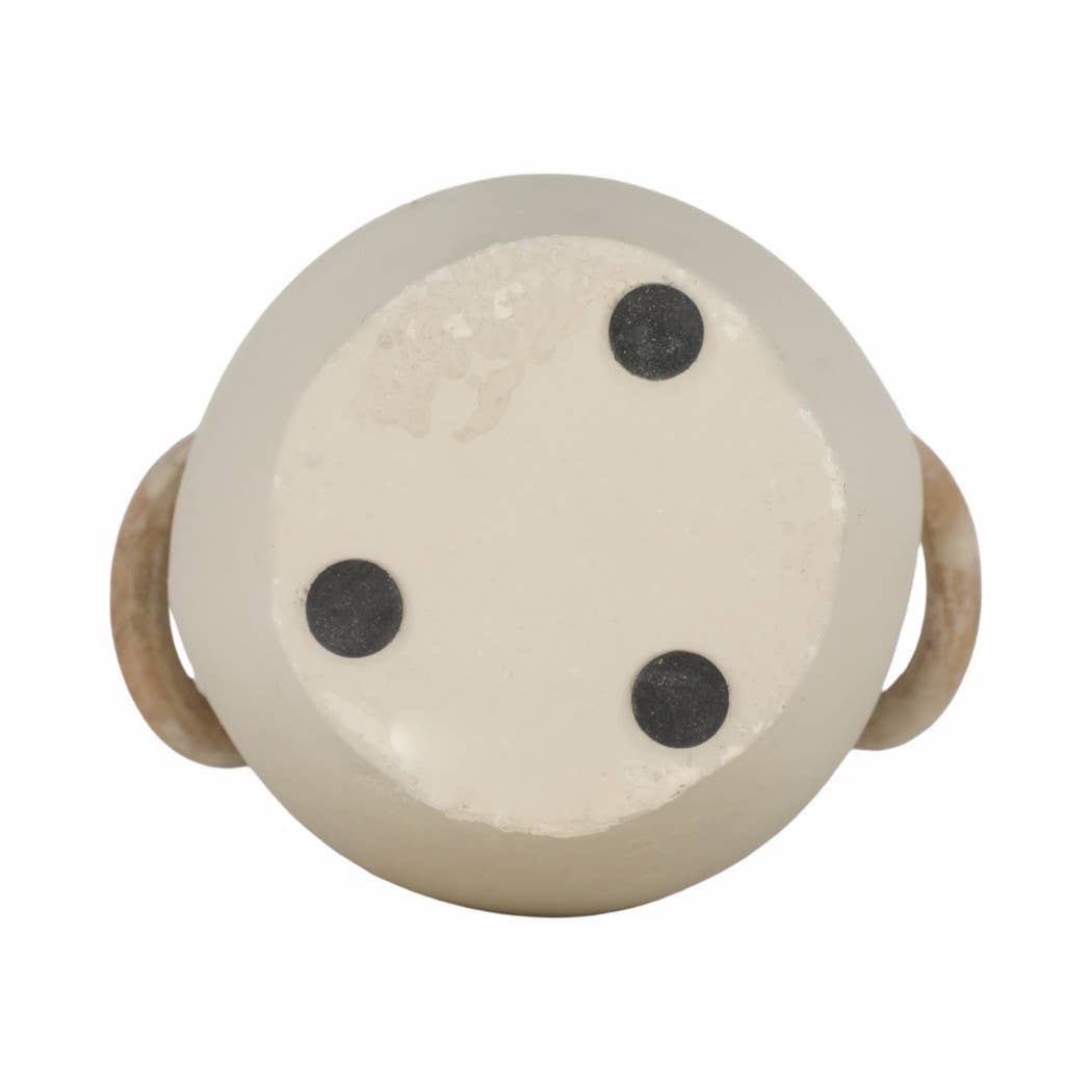 Decorative Vase - Ivory Ceramic Looped Handles, 18 in.