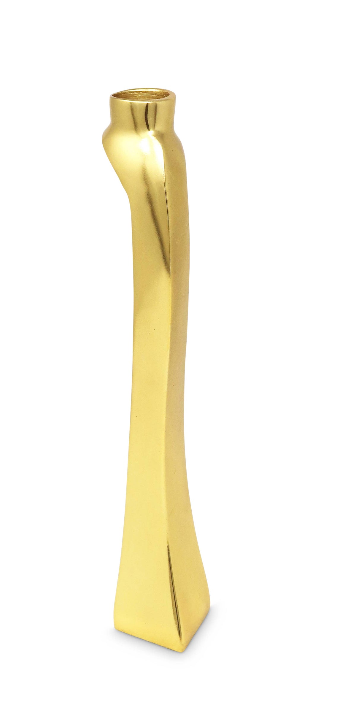 Set of 2 Gold Dimensional Taper Candle Holders