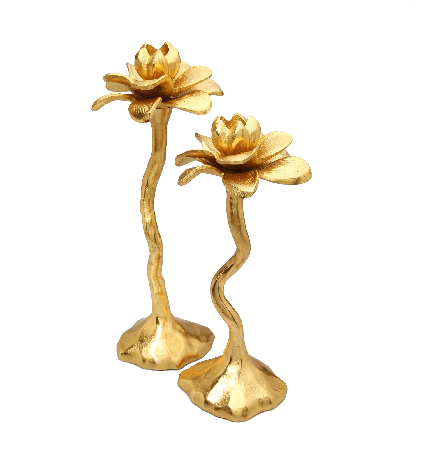 11.5" Gold Flower Shaped Candle Holder