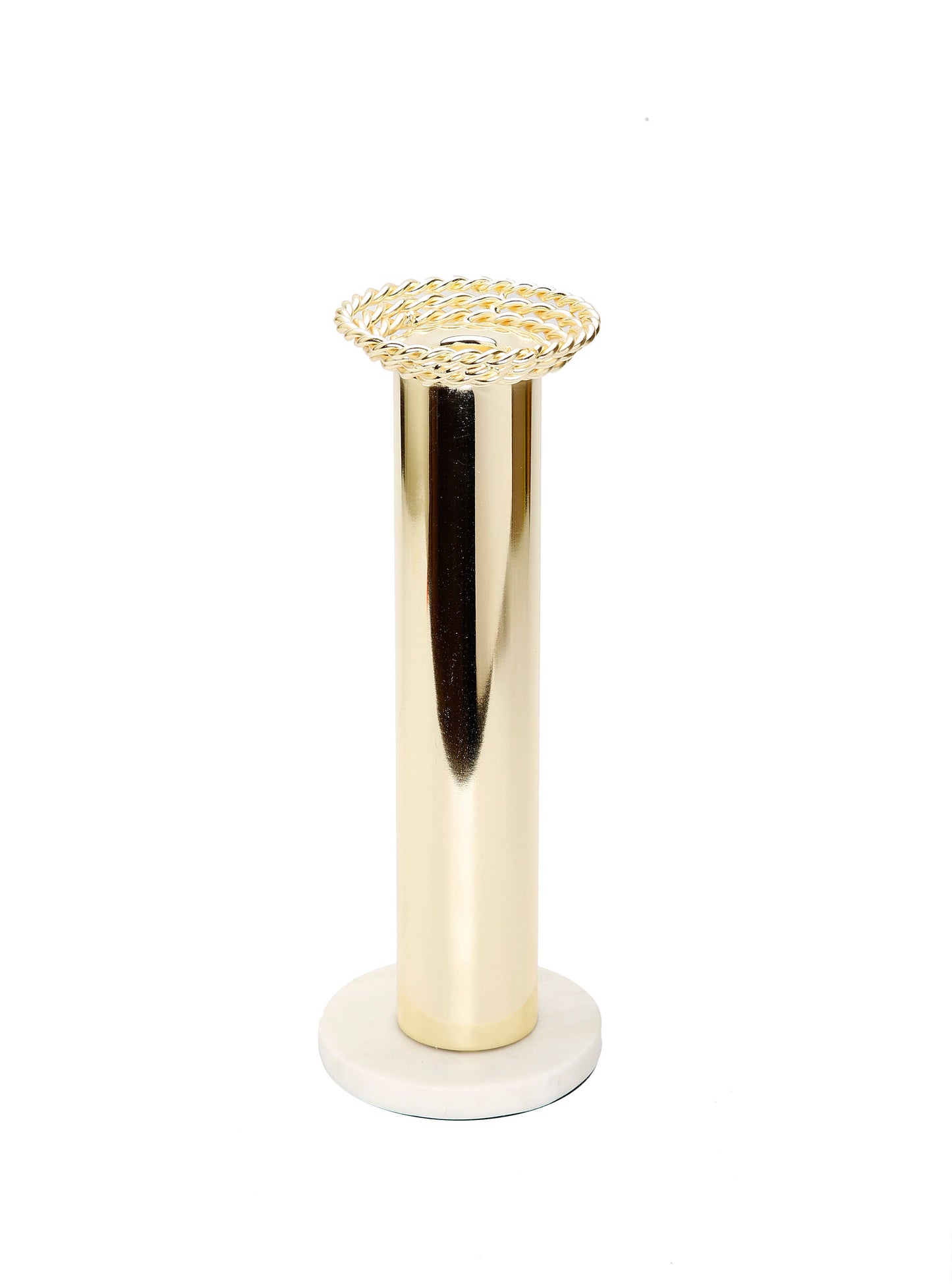 Gold Taper Candle Holder on Marble Base